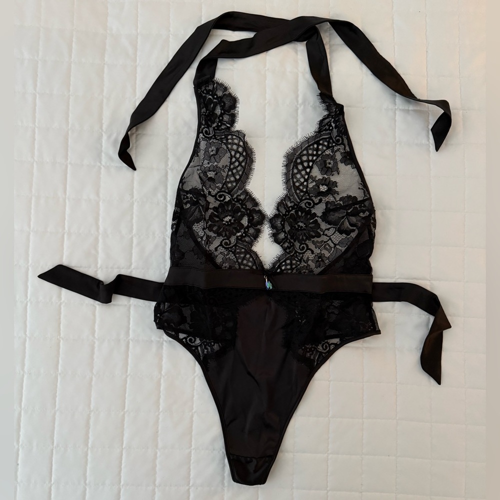Honey Birdette black lace bodysuit